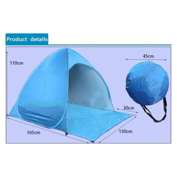 Hot Sale Quick Automatic Beach Tent Outdoor Beach Shade Sun Shelter Tent UPF50+ Portable Beach Canopy For Camping Fishing - 图片 3