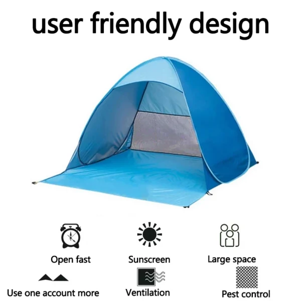 Hot Sale Quick Automatic Beach Tent Outdoor Beach Shade Sun Shelter Tent UPF50+ Portable Beach Canopy For Camping Fishing - 图片 2
