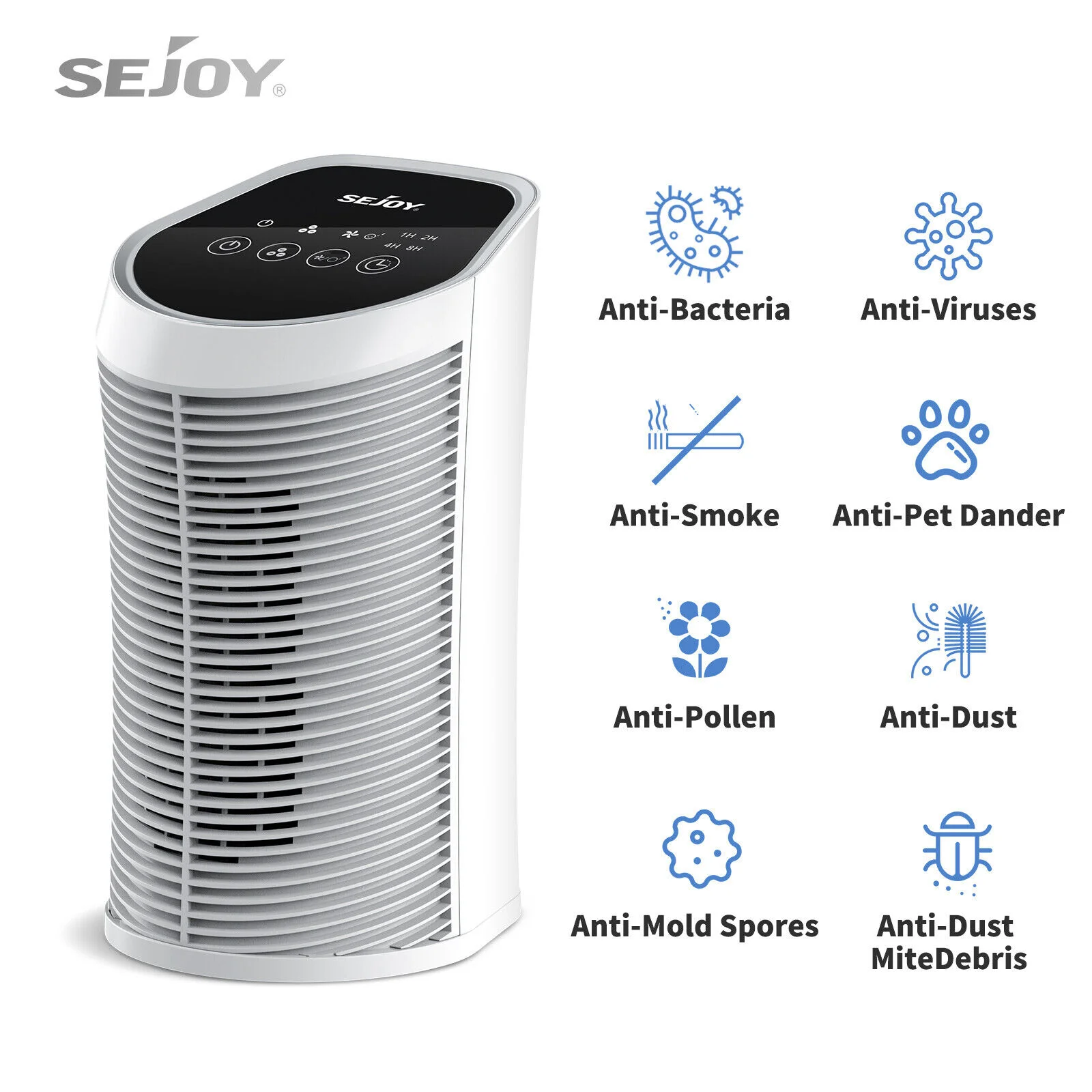 SEJOY AP-2202 Air Purifier for Home Replacement H13 True HEPA filter + Activated Carbon Composite Multifunctional Filter