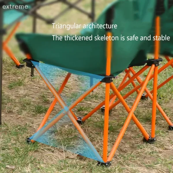 1 Pc Outdoor Folding Chair Moon Chair Picnic Chair Easy Carry Camping Folding Chair Easy To Install Lightweight Stable Chair - 图片 4