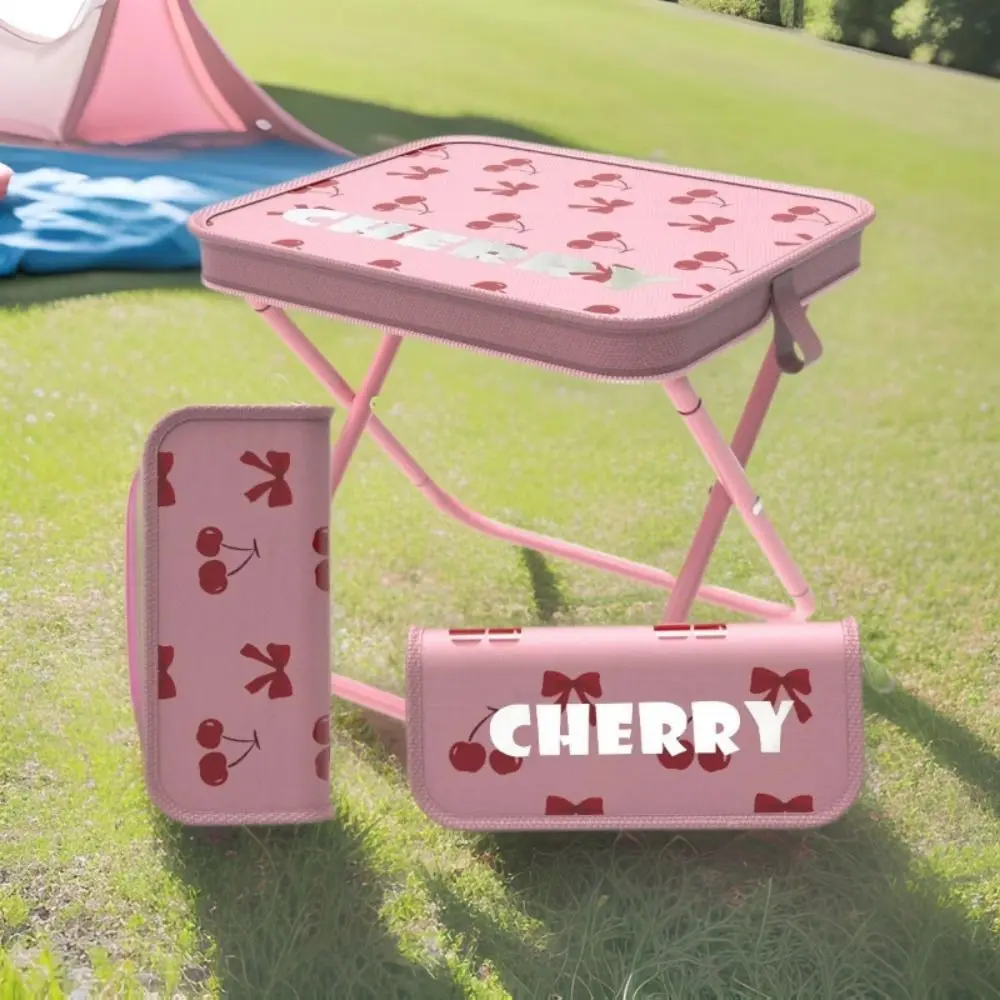 Water-proof Folding Chair Portable Wear-resistant Camping Stool Strong Load-bearing Adjustable Zipper Pencil Case Stool Hiking