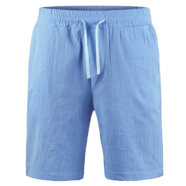KB New Men's Cotton Linen Shorts Pants Male Summer Breathable Solid Color Linen Trousers Fitness Streetwear S-3XL - 图片 3