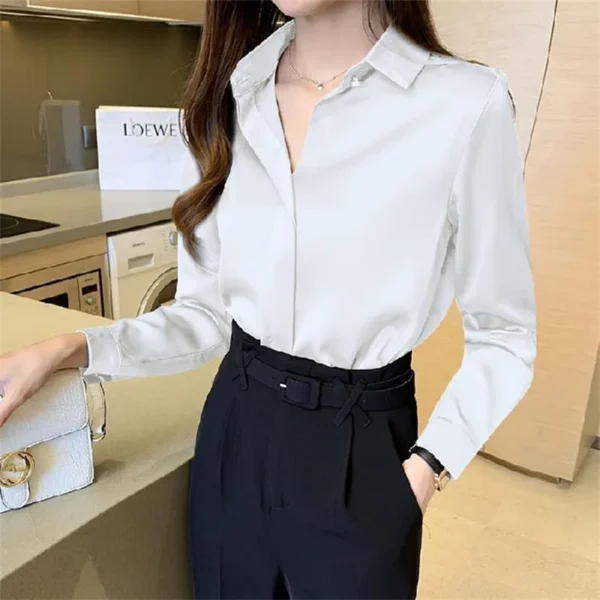 Woman Spring Autumn Style Blouses Shirts Lady Casual Long Sleeve Turn-down Collar Blusas Tops DF4846 - 图片 6
