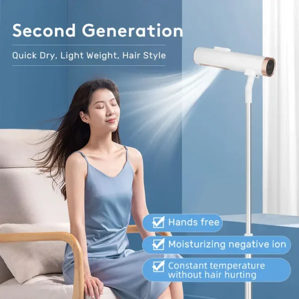 NEW Hands Free Adjustable Vertical Household Leafless Hair Blow Dryer Professional Salon Standing Hair Dryer - 图片 5