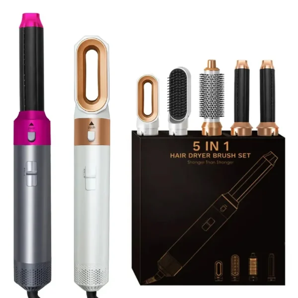 Hair Dryer 5-In-1 Electric Hair Comb Negative Ion Straight Curler Brush Blow Dryer Air Comb Removable Brush Kit Tool - 图片 6