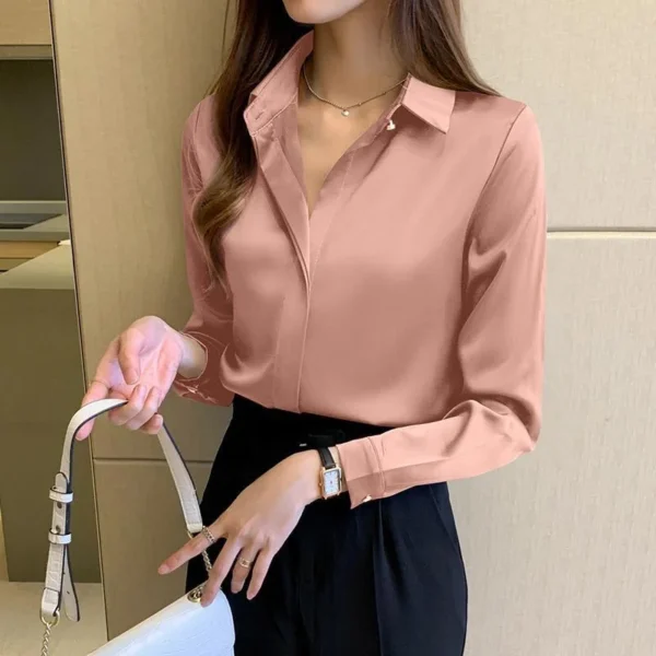 Woman Spring Autumn Style Blouses Shirts Lady Casual Long Sleeve Turn-down Collar Blusas Tops DF4846 - 图片 4