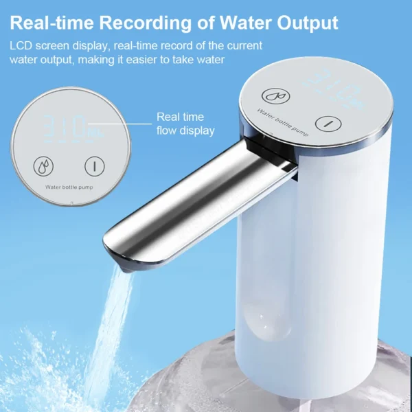 Electric Water Gallon Bottle Pump Foldable Automatic Water Dispenser 19 Liters Bottle Rechargeable Desktop Drinking Water Pump - 图片 3