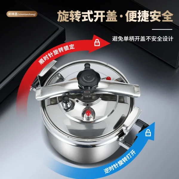 30 Quart olla de presion grande & stainless steel pressure cooker & large steamer cooking pressure canners,safety lock Explosion - 图片 5