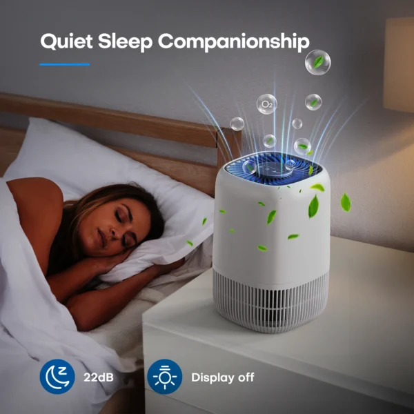 Air Purifiers for Bedroom Home, Air Filter Cleaner with Fragrance Sponge, HEPA Filter for Smoke, Allergies, Pollen, Pet Timer - 图片 5