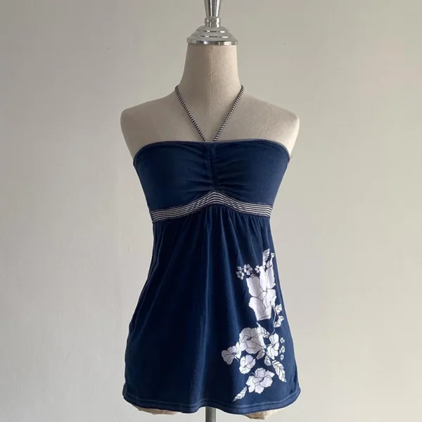 Y2k Tank Top Flower Harajuku Graphic Print Rock Goth Unique Crop top Streetwear Punk Vintage Sleeveless Top Casual Hip Hop Vest - 图片 3