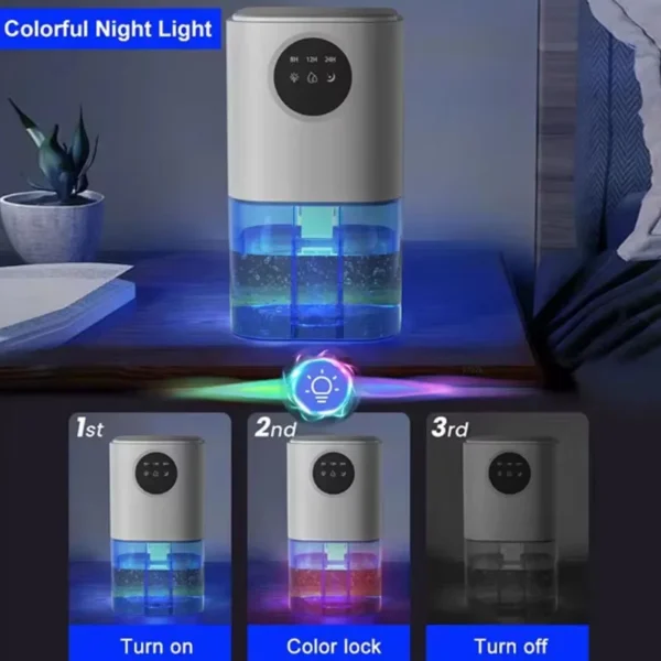 2025 New Household Dehumidifier Absorb Moisture Silent EU/US Plug Portable Dehumidifier Suitable For Home Bedroom Office Kitchen - 图片 5