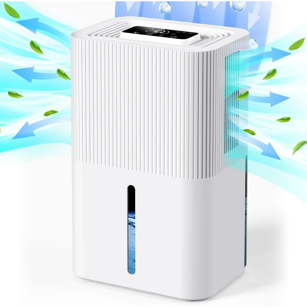 Portable Home Dehumidifier for Basements|91 OZ Tank|900 sq.ft Coverage|Quiet Smart Design with Auto Shut-Off White (91 oz)