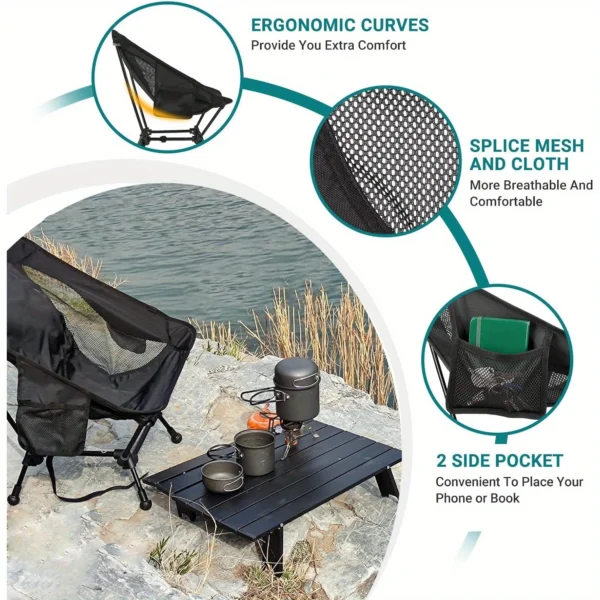 ATEPA Ultralight Camping Chair, Suitable for Backpacking Hiking, Portable Lightweight Folding Camping Chair, Suitable for Adults - 图片 4