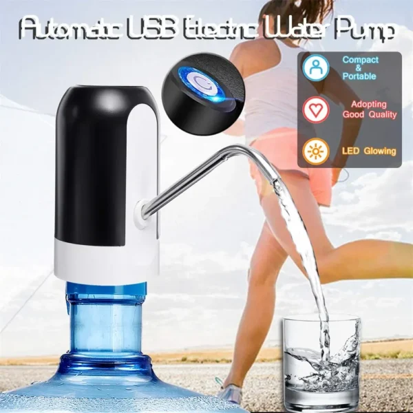 Usb Charge Portable Water Dispenser Electric Pump For 5 Gallon Bottle With Extension Hose Barreled Tools - 图片 6