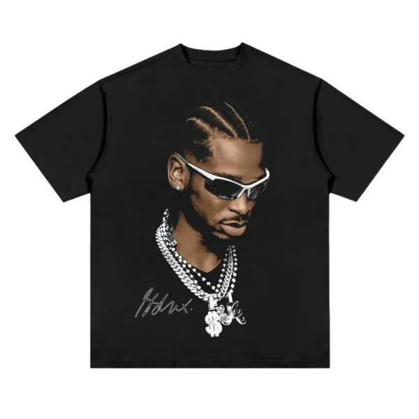 American professional basketball star pattern printed T-shirt trend casual loose 100% cotton round neck short-sleeved T-shirt - 图片 2