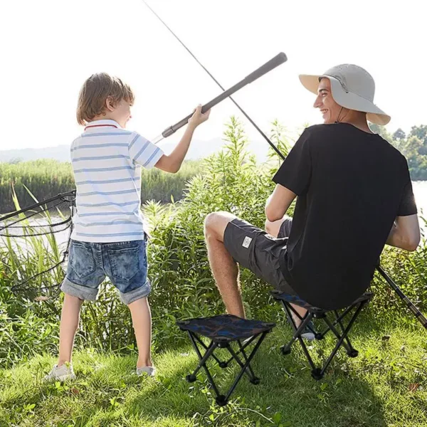 Folding fishing Chair Folding Camping Chairs Outdoor Heavy Duty Stool with Storage Bag Comfortable Support for Travel Beach - 图片 3