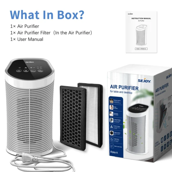 SEJOY AP-2202 Air Purifier for Home Replacement H13 True HEPA filter + Activated Carbon Composite Multifunctional Filter - 图片 6