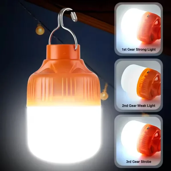 Portable Camping Light USB Rechargeable Led Bulb Emergency Lighting Flashlight Lights Outdoor Picnics Hanging Tent Light - 图片 2