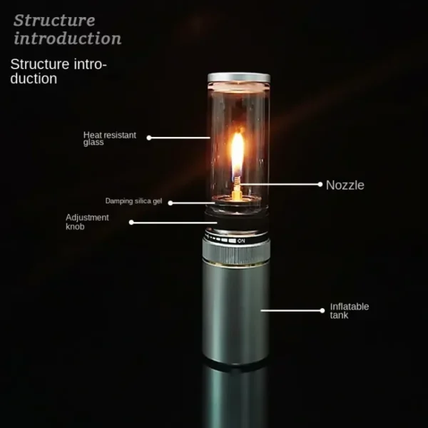 Mini Portable Aluminum Alloy Outdoor Camping Gas Candles Lamp Lantern with Gas Cartridge - 图片 2