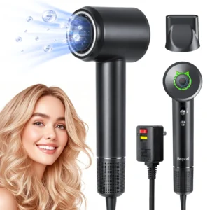 Bopcal Hair Dryer Professional Leafless Styling 36m/s 5x Quick Drying High Speed Blow Drier Hair Care 300 Million Negative Lon
