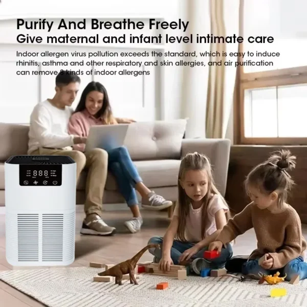 Air Purifier Smoke Odor Negativ Ion Generator Air Cleaner for Household HEPA Filter Efficient Purifying Suitable For Home Office - 图片 5