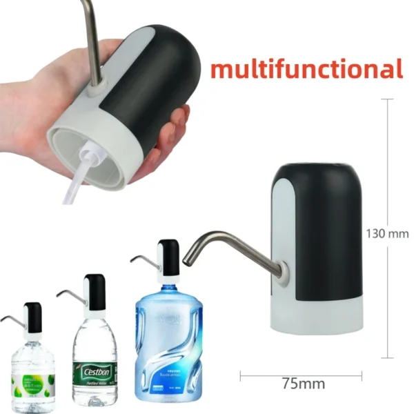 Electric Wireless Pumping Water USB Charge Portable Water Dispenser For 5 Gallon Bottle With Extension Hose Barreled Tools - 图片 3