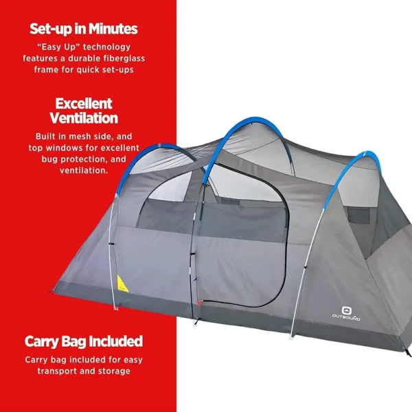 Dome Tent For Camping With Carry Bag And Rainfly, Easy Set Up & Water Resistant, 3 Season - 图片 5