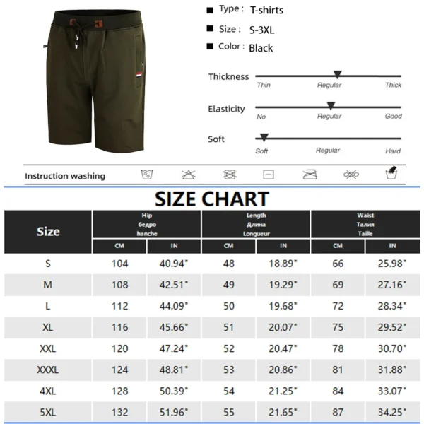 New Men's Shorts Summer Breeches Cotton Casual Sweat Men Hip Hop Streetwear Loose Jogger Shortspocket Beach Short Pants - 图片 5