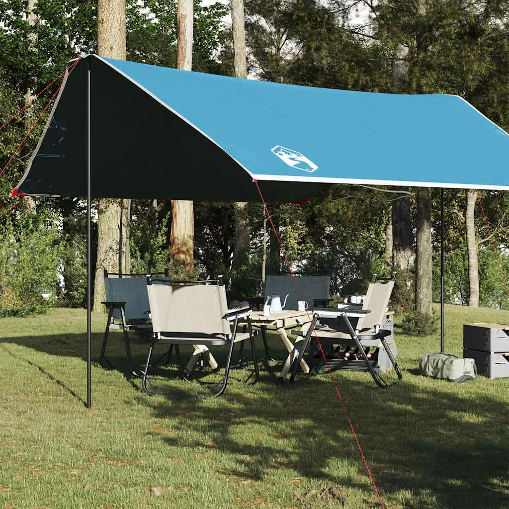 Camping Tarp Blue 169.3x149.6x82.7" Waterproof