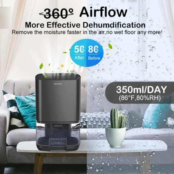 Air Dehumidifier Portable Mute Moisture Absorbers Machine Air Dryer For Home Bedroom Office Kitchen Deodorizer Dryer EU/US plug - 图片 3