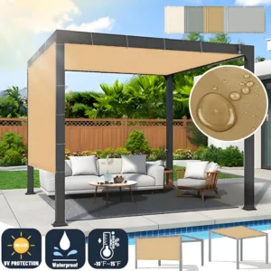 Waterproof Straight Edge Sun Shade Sail with Grommets Large Camping Canopy Awning Patio Outdoor Sunshade Protection Patio Tents