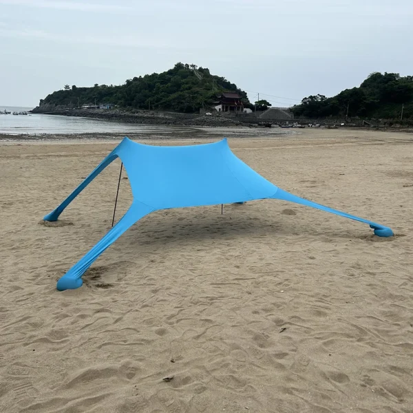 Outdoor Beach Tent Sun Shelter Camping Shades Tents Windproof One-piece Beach Canopy Tents UPF50+ Portable Family Tent - 图片 4