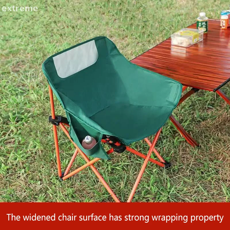 1 Pc Outdoor Folding Chair Moon Chair Picnic Chair Easy Carry Camping Folding Chair Easy To Install Lightweight Stable Chair