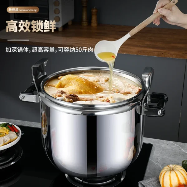 30 Quart olla de presion grande & stainless steel pressure cooker & large steamer cooking pressure canners,safety lock Explosion - 图片 6