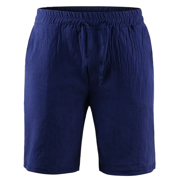 KB New Men's Cotton Linen Shorts Pants Male Summer Breathable Solid Color Linen Trousers Fitness Streetwear S-3XL - 图片 5