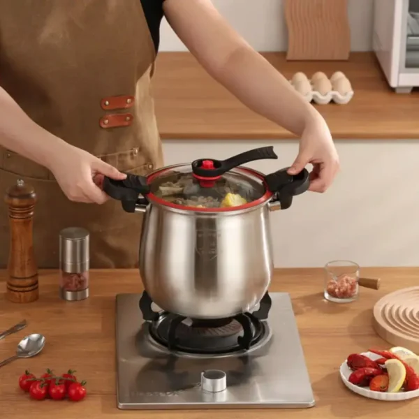 Multifunctional 304 Stainless Steel Micro-Pressure Cooker 8 L Non-Stick Stockpot Anti-scalding Large Capacity Soup Pot Soup - 图片 2