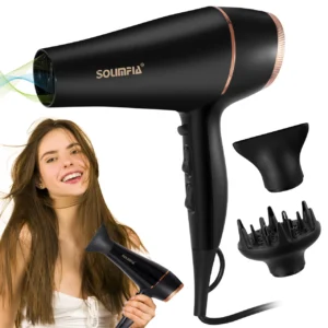 New Household Electric Hair Dryer with 5 Wind Temperature Settings and Negative Ion Hair Care High-Power Hair Dryer