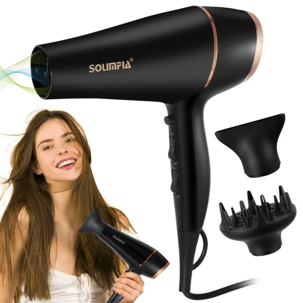 New Household Electric Hair Dryer with 5 Wind Temperature Settings and Negative Ion Hair Care High-Power Hair Dryer