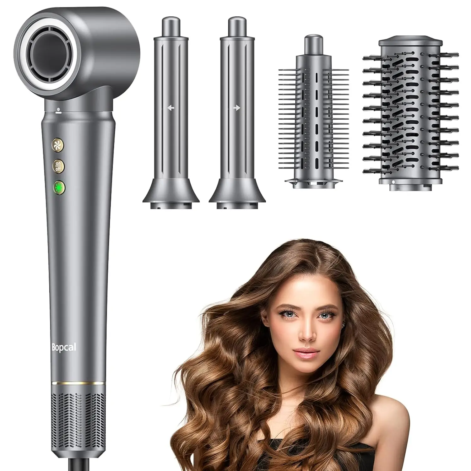 5 in 1 Hair Dryer,Multi Styling Tool,Straightener & 32mm Curling 300 Million Negative Ions Hair Care 1-3 Mins Quick Drying Gifts