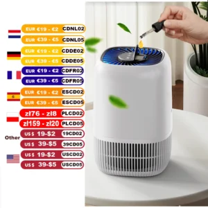Air Purifiers for Bedroom Home, Air Filter Cleaner with Fragrance Sponge, HEPA Filter for Smoke, Allergies, Pollen, Pet Timer