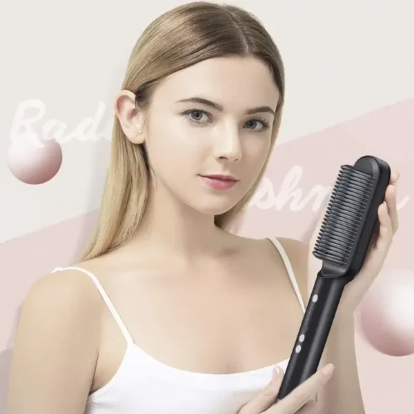 Hair Straightener Professional Quick Heated Electric Hot Comb Hair Straightener Personal Care Multifunctional Hairstyle Brush - 图片 4