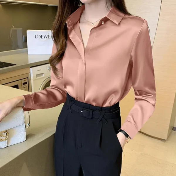 Woman Spring Autumn Style Blouses Shirts Lady Casual Long Sleeve Turn-down Collar Blusas Tops DF4846 - 图片 2