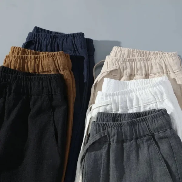 Men Shorts for Men Cotton Linen Casual Breathable Beach Shorts Men's Short Sweatpants Vacation Gym Basketball - 图片 4
