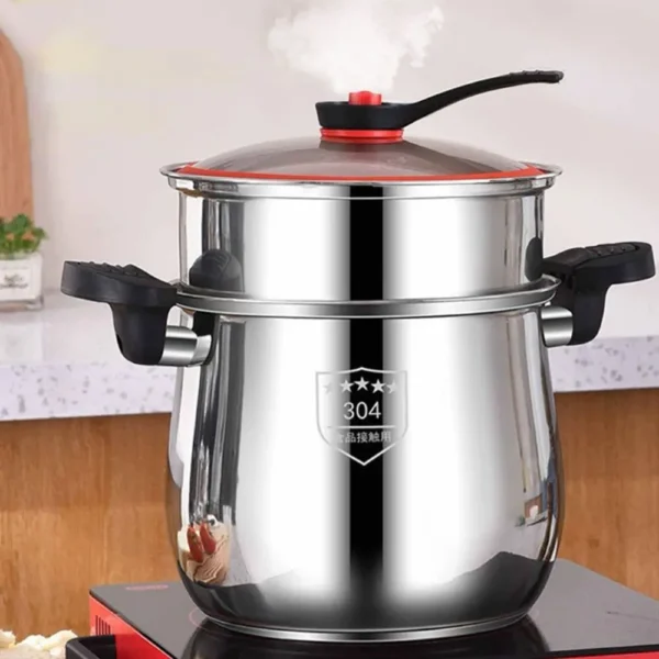 Multifunctional 304 Stainless Steel Micro-Pressure Cooker 8 L Non-Stick Stockpot Anti-scalding Large Capacity Soup Pot Soup - 图片 4