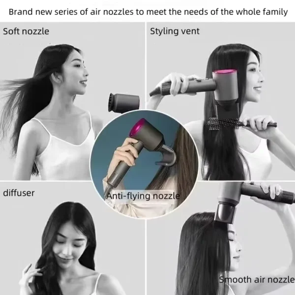 Professional Leafless Electric Hair Dryer 200 Million Negative Ions Hair Care Home Hair Salon Styling 2000W High Power Hairdryer - 图片 5