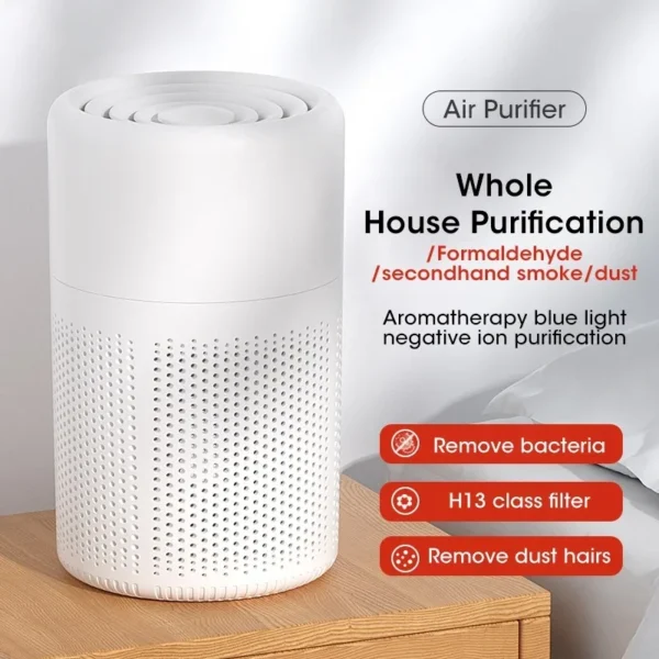 Desktop Air Purifier HEPA Filtered Air Purified Air with Fragrance Negative Ion Purifier with Aromatherapy function - 图片 2