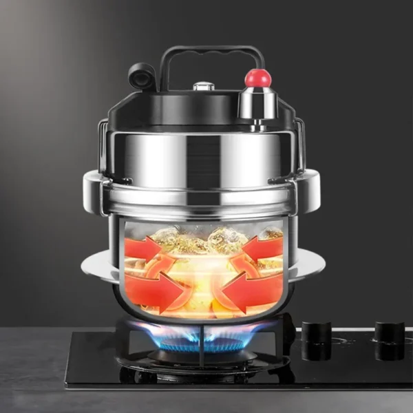 0.8-2L Outdoor Camping Small Pressure Cooker 304 Stainless Steel Portable Rice Cooker for Kitchen Cooking Tool Pressure Cooker - 图片 3