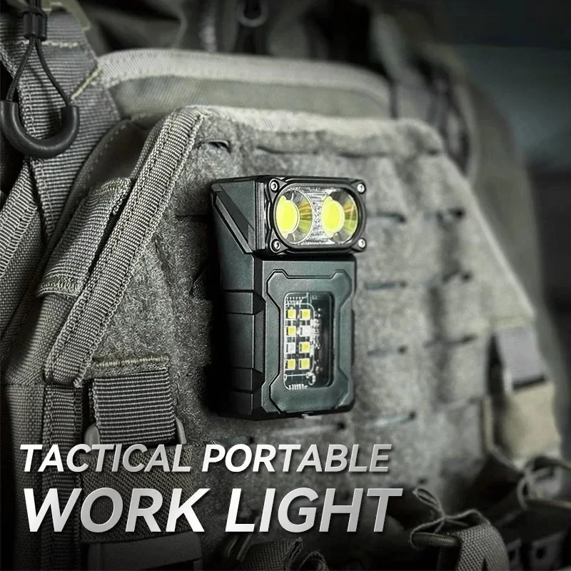 Outdoors Work Light Mini Portable Magnet LED USB Rechargeable Camping Light with Backpack Strap Clip Hiking Tools