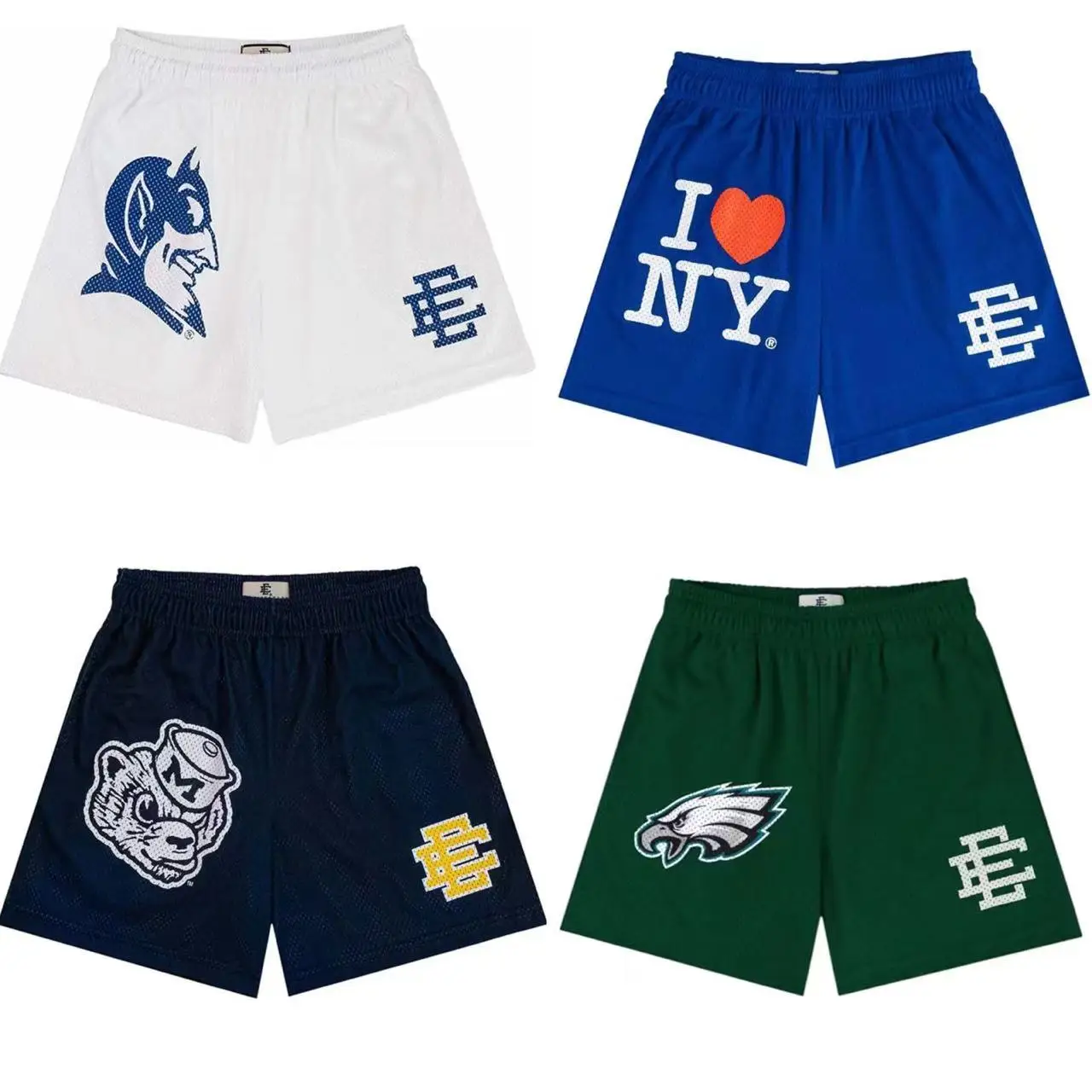 Summertime New 2025 Men's Quick-drying Eric Emanuel EE Printed Fitness Sports Sweat-absorbing Breathable Casual Street Shorts