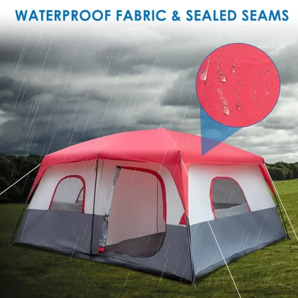 14 Person Camping Tent, Waterproof Windproof Family Tent Dome Tent Portable Up Tent With Easy Setup For Camping & Hiking, - 图片 6
